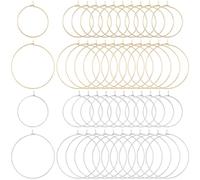 SUNNYCLUE 1 scatola 120 pezzi Ciondoli per Bicchieri Placcati In Oro 18k Veri Anelli Rotondi per Orecchini Cerchio per Perline 316 Anelli Aperti In Acciaio Inossidabile Argento per Etichette Vino per
