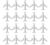 SUNNYCLUE 1 scatola 120 pezzi Ciondolo Aereo In Argento Ciondolo Aereo Sfuso Volo di fronteco Argento Lega Compagnia Aerea Velivolo Veicolo Ciondoli per La Creazione di Gioielli Forniture Fai Da Te Ar