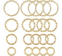 SUNNYCLUE 1 scatola 160 pezzi 4 stili Twist O Ring Anelli Aperti Anelli di Salto Bulk Vero Ottone Placcato Oro 18K Metlega Collegamento Aperto Cerchio Connettori Anello per La Creazione di Gioielli Br