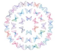 SUNNYCLUE 1 Scatola 180 Pz 6 Colori Tessuto Farfalla Decorazioni 3D Farfalla Ornamento Organza Ali di Farfalla per Gioielli Fai da Te Artigianato Collana Orecchino Decorazione Clip di Capelli