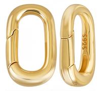 SUNNYCLUE 1 Scatola 2 Pezzi 925 Anelli in Argento Sterling con CHISusura A Molla Ovale in Oro CHISusura A Morsetto per Bracciali CHISusura A Scatto per Collane Connettore Piccolo Moschettone Ane