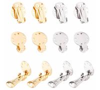 SUNNYCLUE 1 Scatola 20 Pezzi 2 Colori Clip su Orecchini Clip Rotonde per Orecchini con Retro Piatto Convertitori per Orecchini In Acciaio Inossidabile Impostazioni per Orecchini Non Forati per Donne G