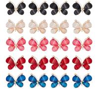 SUNNYCLUE 1 scatola 20 pezzi 5 colori Lega Cristlega Farfalla Ciondolo Colorato Forma Farfalla Ciondoli Metlega Sfuso Colorato Grandi Farfalle Insetti Ciondoli per La Creazione di Gioielli Fai Da Te A