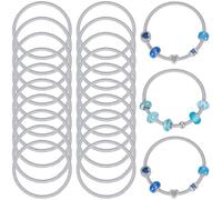 SUNNYCLUE 1 scatola 20 pezzi Bracciale A Catena A Serpente In Argento Espandibile Braccialetti In Lega di Metlega Alla Rinfusa Molla Regolabile Filo Dells'Amicizia Anello Polsini Catene per La Creazio
