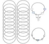 SUNNYCLUE 1 Scatola 20 Pezzi Braccialetti Primaverili in Argento A Forma di Serpente Lega metallicas Sfusa Regolabile Espandibile Filo Dells'Amicizia Polsini Catene per La Creazione di Gioielli