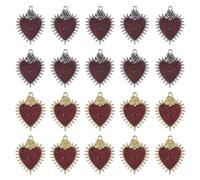 SUNNYCLUE 1 scatola 20 pezzi Charms Cuore Gotico Halloween Charm Bulk Rosso Amore Spine Occhi Malvagi Ciondolo Smaltato con Strass per Gioielli Creazione di Ciondoli Risultati Collana Fai Da Te Orecch