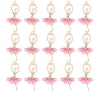 SUNNYCLUE 1 SCATOLA 20PCS Ballerina Charms Danza Charm Bulk Ballerina A Tema Scarpa Gonna Rosa Abito Strass di Cristallo Grandi Ciondoli In Lega per Creazione di Gioielli Ciondoli Orecchini Collane Br