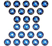 SUNNYCLUE 1 Scatola 24 Pezzi 12 costellazioni Cabochon in Vetro Mezzo Tondo Segno Zodiacale Modello Flatback Charms Astrologia Cupola Gemma per Gioielli Che Fanno Forniture Collana Fai da Te, 25mm