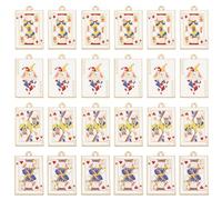 SUNNYCLUE 1 scatola 24 pezzi 4 stili Ciondoli Carte Da Gioco Ciondoli Poker Lega Smalto Colori Oro CHISaro Jack Regina Re Jolly Carte Ciondoli per Creazione di Gioielli Ciondoli Fai Da Te Portachiavi