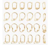 SUNNYCLUE 1 Scatola 24 Pezzi 4 Stili Leverback Risultati Dell'Orecchino Leverback Francese Ganci Dell'Orecchino Risultati Dell'Orecchino del Filo per La Creazione di Gioielli Orecchino Fai da Te Oro