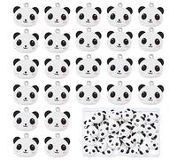 SUNNYCLUE 1 Scatola 30 Pezzi Ciondoli Panda Simpatico Animale Ciondolo Bulk Resina Flatback Ciondolo Orso 3D per Creazione di Gioielli Ciondoli Forniture Accessori Fai Da Te Collana Bracciale Orecchin