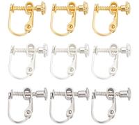 SUNNYCLUE 1 scatola 30 pezzi Clip per Orecchini A Vite Convertitore di Orecchini Clip In Ottone Sul Retro Dells'Orecchino Componenti Orecchie Non Forate Risultati di Orecchini A Clip In Oro Argento pe