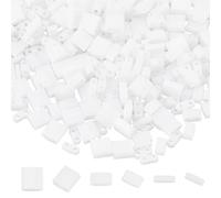 SUNNYCLUE 1 scatola 300 pezzi Perline A 2 fori Perline A Due Fori In Vetro Bianco 1/2 1/4 perline Tila A Grandezza Naturale Perline per Piastrelle Rettangolo Quadrato Quadrato Giapponese Perline Dista