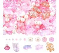 SUNNYCLUE 1 scatola 3000+ pezzi Perline di Vetro Oceanico Perline di Capesante di Conchiglia Perline di Pesce di Vetro Perline di Conchiglie Perline di Tartaruga Marina Perline Distanziatrici Estive H