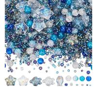 SUNNYCLUE 1 scatola 3000+ pezzi Perline Stella Marina Perline A Tema Oceano Sfuso Perline Tartaruga Marina Blu Perline Oceano In Vetro Perline Estate Hawaii Spiaggia Perline Distanziatrici In Vetro pe