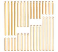 SUNNYCLUE 1 scatola 32 pezzi 8 stili Bar Charms Ciondolo A Barra Verticale In Ottone Placcato Oro 18K Reale Che Stampa Ciondoli In Metallo Vuoto per Gioielli Creazione di Ciondoli Stick Strip Orecchin