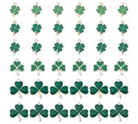 SUNNYCLUE 1 scatola 36 pezzi 6 ciondoli per Il Giorno di San Patrizio A 4 foglie Ciondolo A Forma di Quadrifoglio Smaltato Portafortuna A (4) foglie di Trifoglio Irlandese Shamrock Ciondolo Verde per