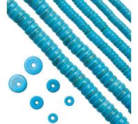 SUNNYCLUE 1 scatola 400 pezzi + Perline Turchesi Piatte Perline di Pietra A Disco Perline di Pietre Preziose Stringhe Perline A Disco Turchesi Lukcy Energy Healing Turchese Perline Distanziatore di Pi