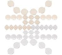 SUNNYCLUE 1 Scatola 48 Pezzi 4 Stili Connettore Rotondo Ciondoli Ottone Piatto Filigrana Albero della Vita Cuore Stella Freccia Cavi Connettori in Metallo per Collane Orecchini Artigianato
