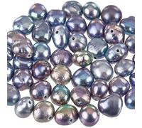 SUNNYCLUE 1 Scatola 53 Pezzi 5~7 mm Perle Barocche Perla d'Acqua Dolce Perla Naturale Coltivata Ovale Perla Genuina Blu Notte Perline Sciolte per Creazione di Gioielli Assortimenti di Perline Collana