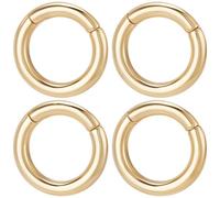 SUNNYCLUE 1 Scatola 6 Pezzi 14 mm Vero Oro 18K Placcato Grilletto O Anelli Moschettone Rotondo Clip A Scatto Molla in Metallo Portachiavi Fibbie per Creazione di Gioielli Forniture Portachiavi Fai da