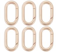 SUNNYCLUE 1 Scatola 6 Pezzi Piccoli Anelli Ovali A Molla Moschettone Anello Gioielli Vero Ottone Placcato Oro 18K Portachiavi chisSusura A Scatto Fibbia Grilletto Clip per Borsa Creazione di Gioielli