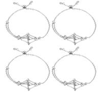 SUNNYCLUE 1 Scatola 6 Pezzi Porta Braccialetti di Cristlega Vuoto Gabbia per Braccialetti di Pietra Regolabile in Ottone 304 Supporti per Collane A Rete A Doppio Strato in Acciaio Inossidabile per La