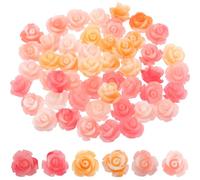 SUNNYCLUE 1 scatola 60 pezzi 3 colori Perline di Fiori di Corlega Artificiale Perline di Rosa di San Valentinos Perline di Corlega Sintetico Intagliate Floreali Colorate Perline Sciolte per La Creazio