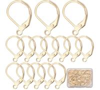 SUNNYCLUE 1 scatola 60 pezzi Ganci per Orecchini Placcati Oro Reale 24K 304 risultati per Orecchini A Leva In Acciaio Inossidabile con Chiusure A Leva Ad Anello Filo per Orecchie Cerchio per Orecchini
