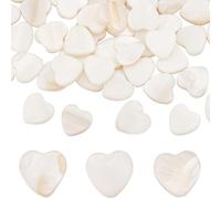 SUNNYCLUE 1 scatola 60 pezzi Perline di Cuore di Conchiglia Perline Distanziatrici Conchiglia Perline di Conchiglia Piatta Perline di Conchiglie Perline di Conchiglia D'Acqua Dolce Distanziatore di Fa