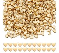 SUNNYCLUE 1 Scatola 600 Pezzi Perline Distanziatrici A Forma di Cuore d'Amore Cuori Dorati Perline Sfuse in Plastica A Forma di Cuore Dorato Perline Sciolte per La Festa Dellsa Mamma con Piccolo Foro