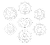 SUNNYCLUE 1 Scatola 7 Stili Chakra Adesivi Cavo in Ottone Energia Adesivo Sacro Muladhara Anahata Ajna Modello Autoadesivo per La Guarigione di Cristallo Resina Epossidica Scrapbook