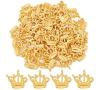 SUNNYCLUE 1 scatola 70 pezzi Piccoli Ciondoli Corona D'Oro Sfusi Ciondoli Re Lega Mentale Mini Vintage Dorato Flatback Tiara Perline Fascino Principessa per Creazione di Gioielli Ciondoli Da Donna Fai