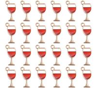 SUNNYCLUE 1 Scatola 80 Pezzi Ciondoli per Calici da Vino Rosso Ciondoli per Calici Piccoli in Metlega Dorato per Vini Tazze Bottiglie Ciondoli per Bevande in Smalto per La Creazione di Gioielli Ci