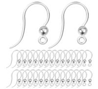 SUNNYCLUE 1 scatola 80 pezzi Ganci per Orecchini In Plastica Ganci per Orecchini Francesi Puntino A Sfera Argento Trasparente Ganci per Pesci di Sicurezza Fili per Orecchini per La Creazione di Gioiel