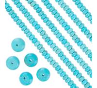 SUNNYCLUE 1 SCATOLA 80 PZ 8 mm Perline Heishi Turchese Perline A Disco In Pietra Piccola Pietra Preziosa Naturale Howlite Fortunata Perlina Distanziatrice Piatta Rondelle Sciolta Sfusa per Creazione d