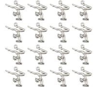 SUNNYCLUE 1 Scatola 80PCS Ciondoli da Ginnastica in Argento Ciondoli da Ginnasta Ciondoli da Ginnasta in Lega di Stile Tibetano Ciondoli Antichi per Ballerini Sportivi Ciondoli Sfusi per Creazione di