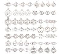 SUNNYCLUE 1 Scatola 84 Pezzi 14 Stili Lega Chakra Ciondoli Stile Tibetano Indiano Energia Pendenti con Ciondoli Kit Risultati di Gioielli per Principianti Fai da Te Collana Bracciale Creazione