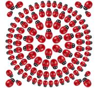 SUNNYCLUE 1 scatola da 100 ciondoli in resina a forma di coccinella, 3 dimensioni, colorati, graziosi animali, insetti, cabochon per gioielli fai da te, decorazioni per telefono, artigianato, album di