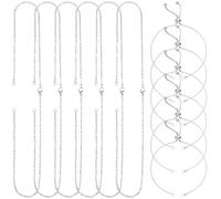 SUNNYCLUE 1 Scatola da 12 Pezzi Catena A Maglie con Cursore per Collana Braccialetto Metlega Argentato Acciaio Inossidabile Connettore Regolabile Estensore con Fermagli A Moschettone per La Crea