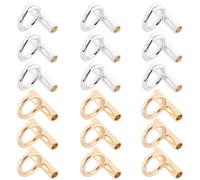 SUNNYCLUE 1 scatola Da 18 pezzi Adattatore per Spilla Pendente Spilla per Collana 8mm In Metlega Dorato e Argento In Ottone per Spille Perni Tubi Ad Anello Connettori per La Creazione di Gioielli Arti