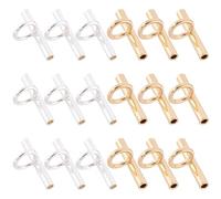 SUNNYCLUE 1 scatola Da 18 pezzi Perno di Collegamento per Ciondolo Spilla Collana Convertitore 1.3cm In Metlega Dorato e Argento Ottone Spille Intercambiabili Perni Adattatore per Tubo Ad Anello per L