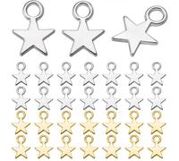 SUNNYCLUE 1 scatola Da 200 pezzi di Ciondoli A Forma di Stella In Argento Ciondoli A Forma di Pentacolo In Oro Lega di Metallo Mini Pentagramma Stelle Celesti Pendenti per Collane Braccialetti PortaCH