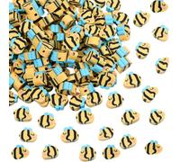 SUNNYCLUE 1 scatola Da 200 pezzi di Perline di Api In Argilla Polimerica Perline di Animali Gialle Fatte A Mano A Forma di Api Distanziatori Piatti e Sfusi per La Creazione di Gioielli Bracciali Colla