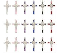 SUNNYCLUE 1 Scatola da 30 Pezzi con Ciondolo A Forma di Rosario con Crocifisso Ciondolo A Forma di Rosario Ciondolo A Forma di Croce Pasquale in Metallo Smaltato Ciondolo Pendente per La Creazione di