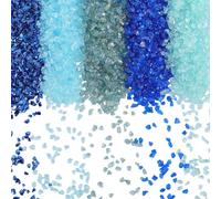 SUNNYCLUE 1 scatola Da 300g 5 colori Blu Vetro Rotto Cristlega Frantumato Glitter Pietre Metalliche Irregolari Granelli Scaglie Pezzi per Nail Art Decorazioni riempire Creazione di Gioielli Fai Da Te.