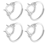 SUNNYCLUE 1 scatola Da 4 pezzi Anello A Griffe Anello Vuoto In Ottone Ovale con Pietre Preziose Componenti per La Creazione di Gioielli Kit per Donne Adulti Regali di Natale Matrimonio Forniture per A