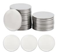 SUNNYCLUE 1 Scatola da 40 Pezzi in Acciaio Inossidabile per Stampaggio Laser Disco per Incisione Sfuso Argento Piatto Rotondo 30mm Toppa in Metlega Vuoto Incisibile per Fai da Te Gioielli Artigianato