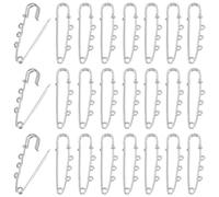 SUNNYCLUE 1 scatola Da 50 pezzi Da 2 pollici Kit Spilla Da Balia Spilla Da Balia In Metlega Argentato Passanti In Acciaio Spilla Da Kilt Grande con 3 fori per Cappelli Gonne Maglioni Distintivi Vestit