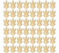 SUNNYCLUE 1 scatola Da 50 pezzi di Ciondoli Angelo Custode Ciondoli A Forma di Ala D'Angelo Mini Ciondoli Dorati In Metallo Tibetano per Pasqua e Natale Ciondoli Fata Custode per La Creazione di Gioie